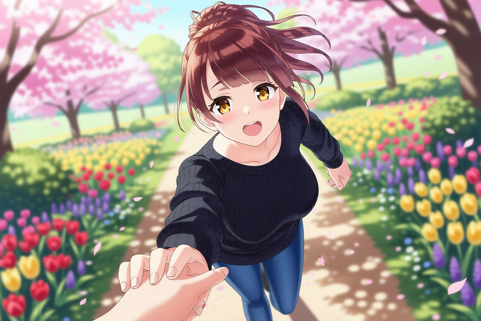 手を引かれて - ma10baxのAIイラスト