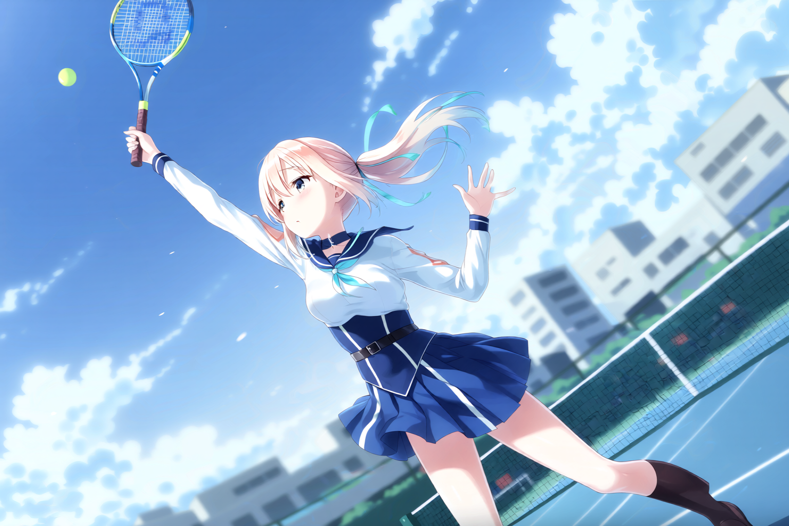 サーブの瞬間 - gumiのAIイラスト