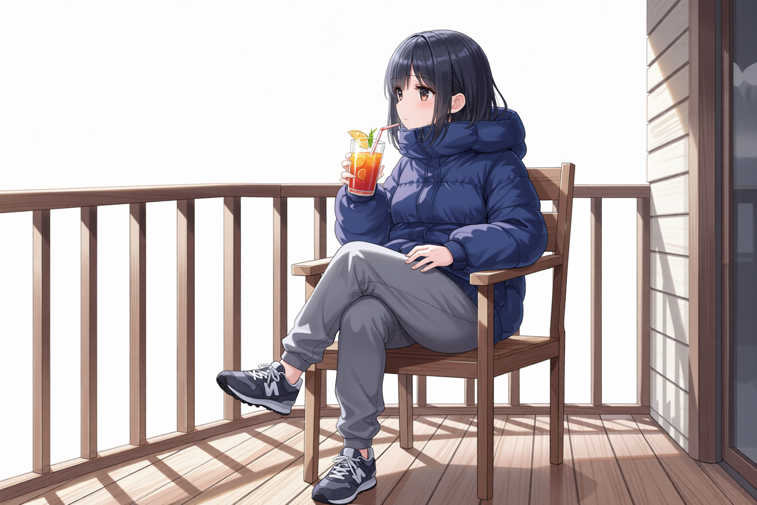 外を眺める少女 - 推しは最高のAIイラスト