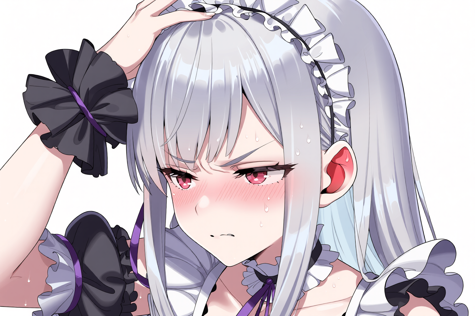 照れているメイド - 蘭々のAIイラスト
