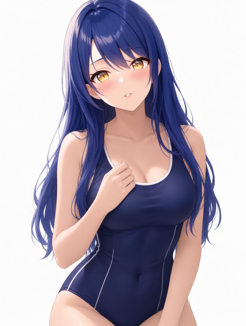 聖月音ちゃんスク水 - 蒼神 聖月音(あおかみ しおん)のAIイラスト