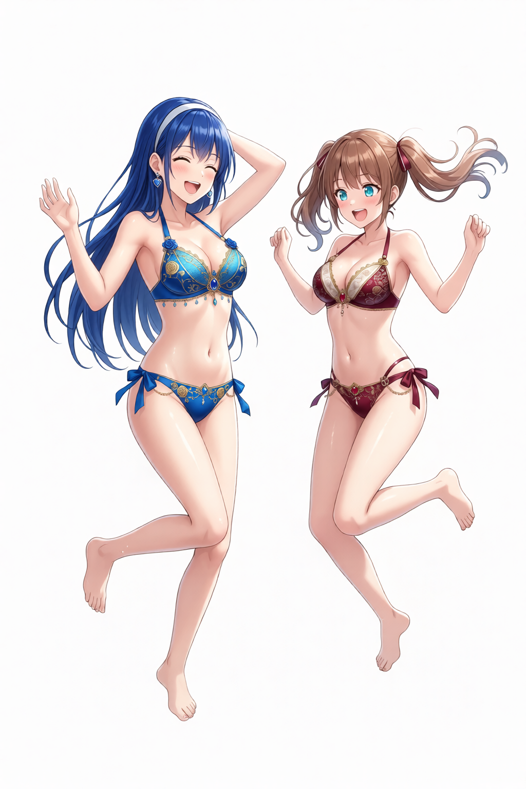 聖月音ちゃんと莉央音ちゃん - 蒼神 聖月音(あおかみ しおん)のAIイラスト