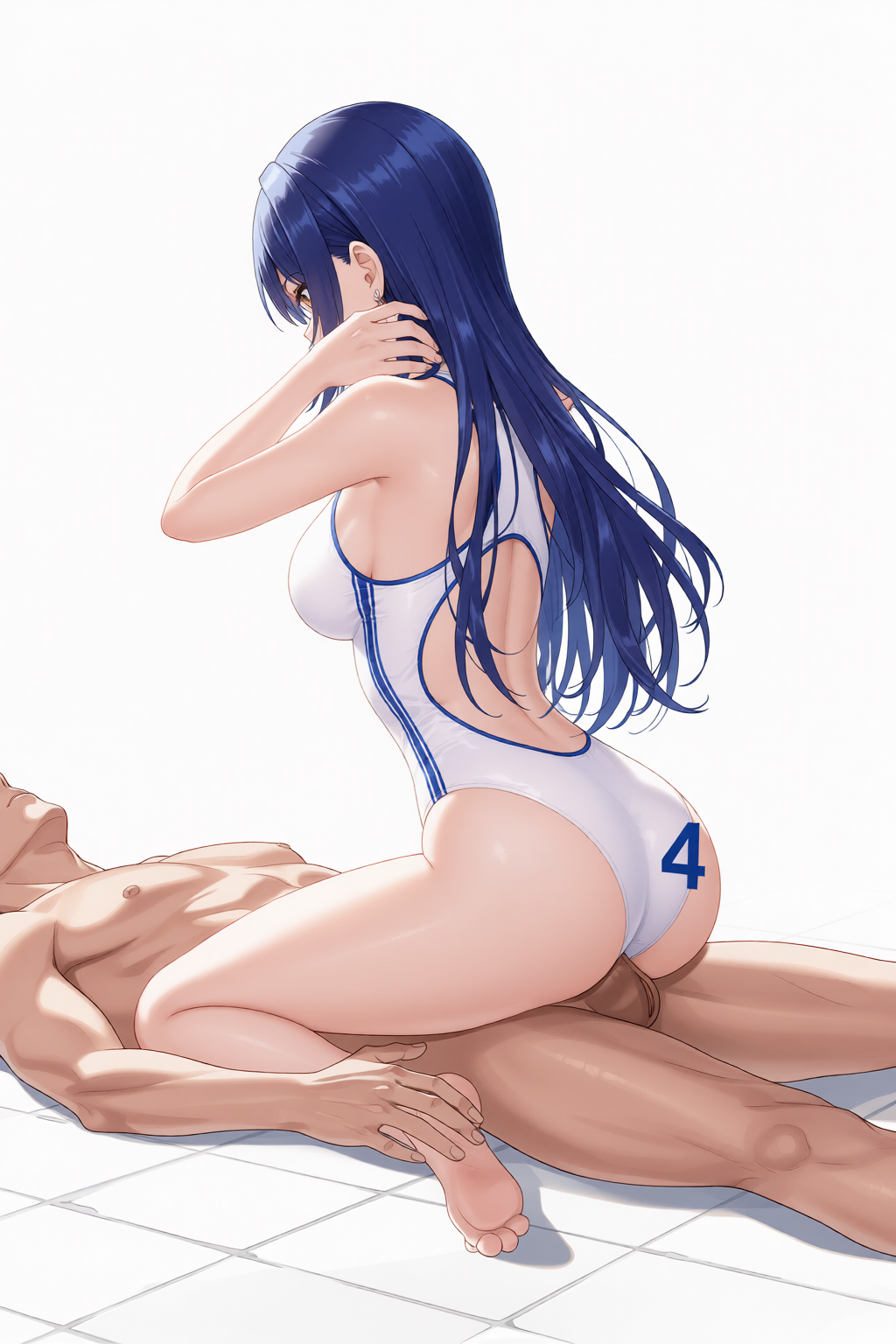 聖月音ちゃん水着で…… - 蒼神 聖月音(あおかみ しおん)のAIイラスト
