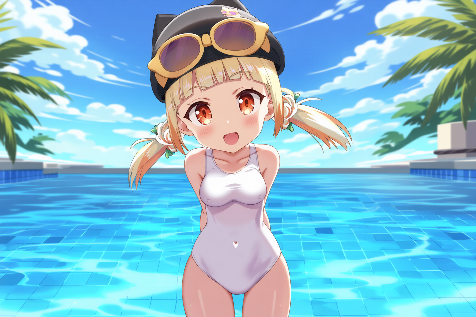 白のスクール水着 - nabemarin2795のAIイラスト