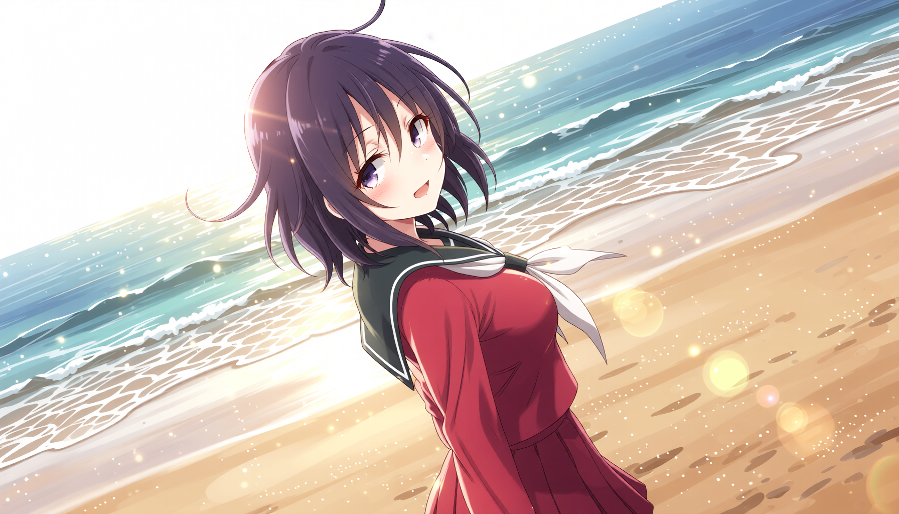 浜辺、きみと - しょいのAIイラスト
