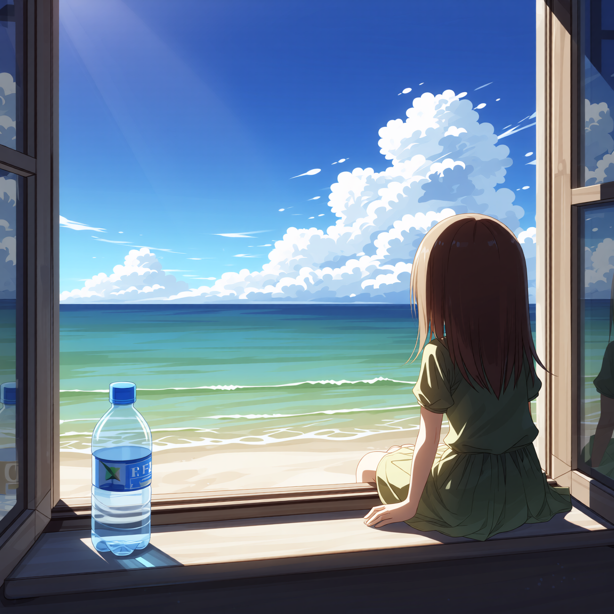 海が綺麗 - みどりたにのAIイラスト
