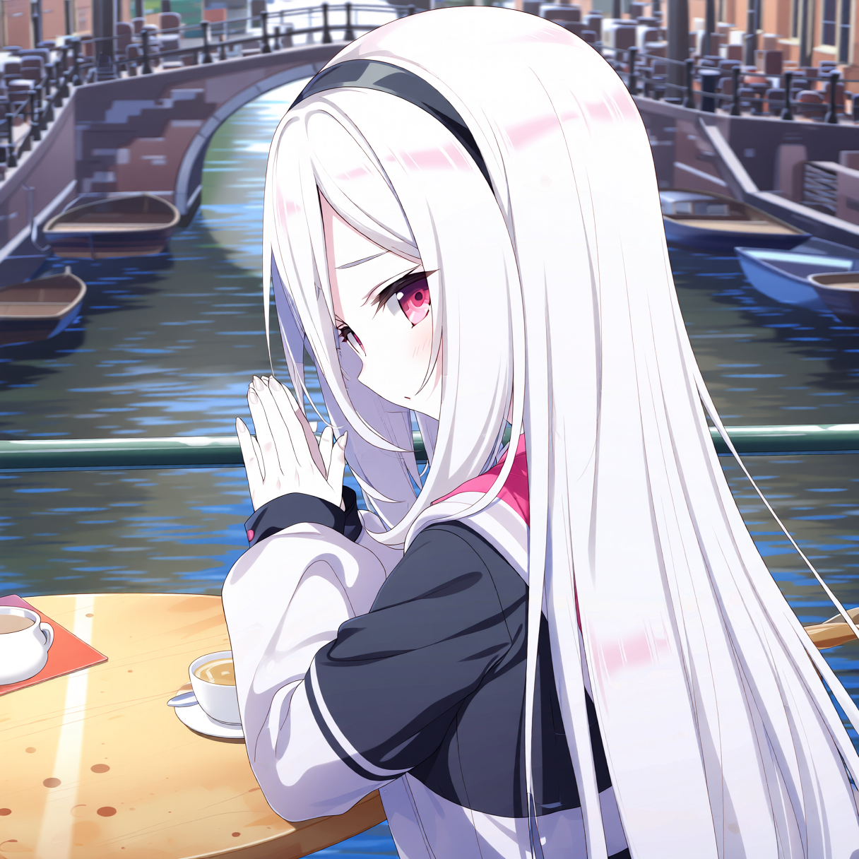 運河とブルアカのケイ - 運命のルーレットのAIイラスト