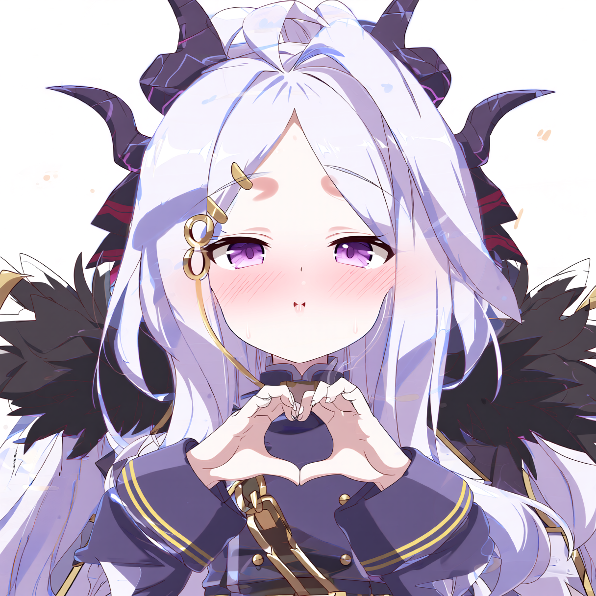 ハート作るブルアカのヒナ - 運命のルーレットのAIイラスト
