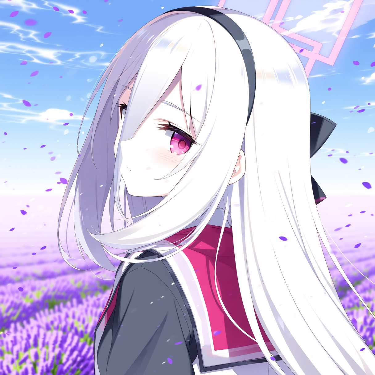 ラベンダー畑のブルアカのケイ - 運命のルーレットのAIイラスト