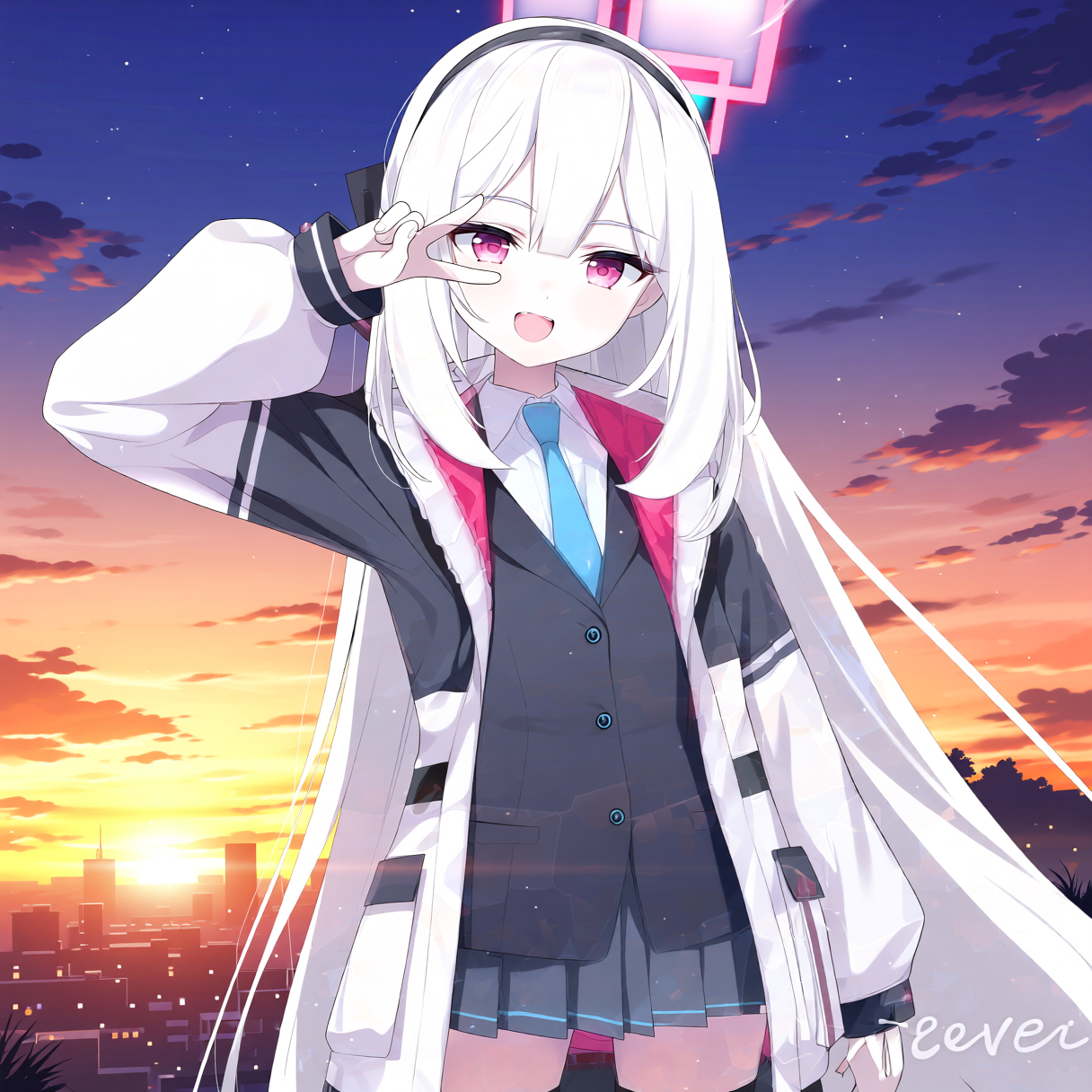 ピースとブルアカのケイ - 運命のルーレットのAIイラスト