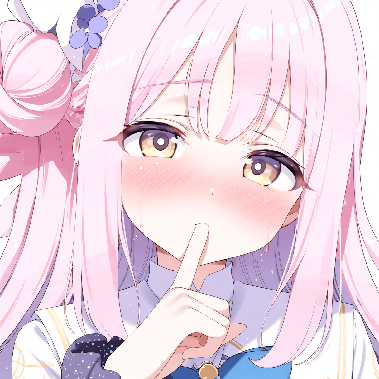 指をくわえるブルアカのミカ - 運命のルーレットのAIイラスト