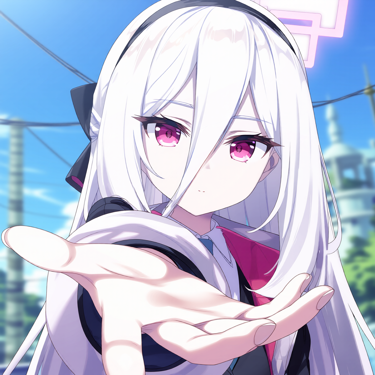 手を差し出すブルアカのケイ - 運命のルーレットのAIイラスト