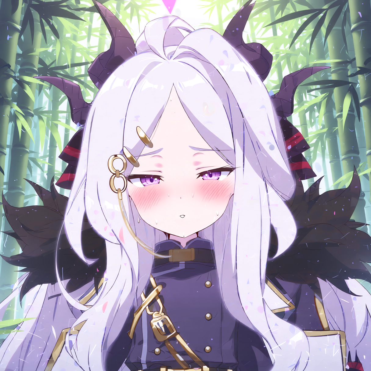 竹林で、ブルアカのヒナ - 運命のルーレットのAIイラスト
