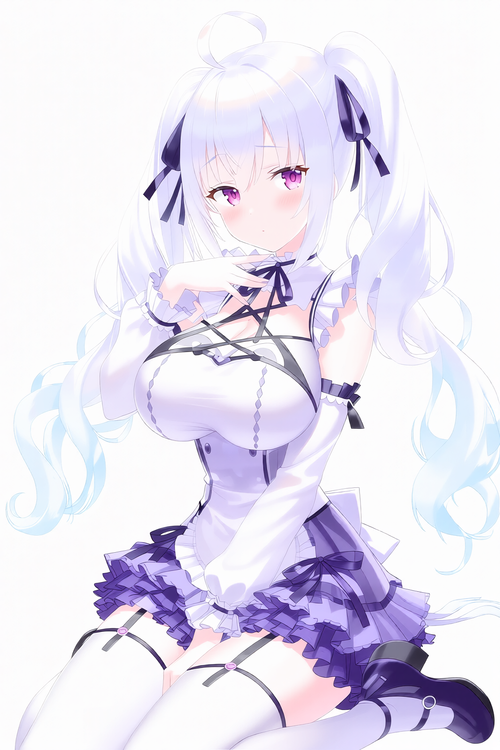 白髪ツインテちゃん - desu7のAIイラスト