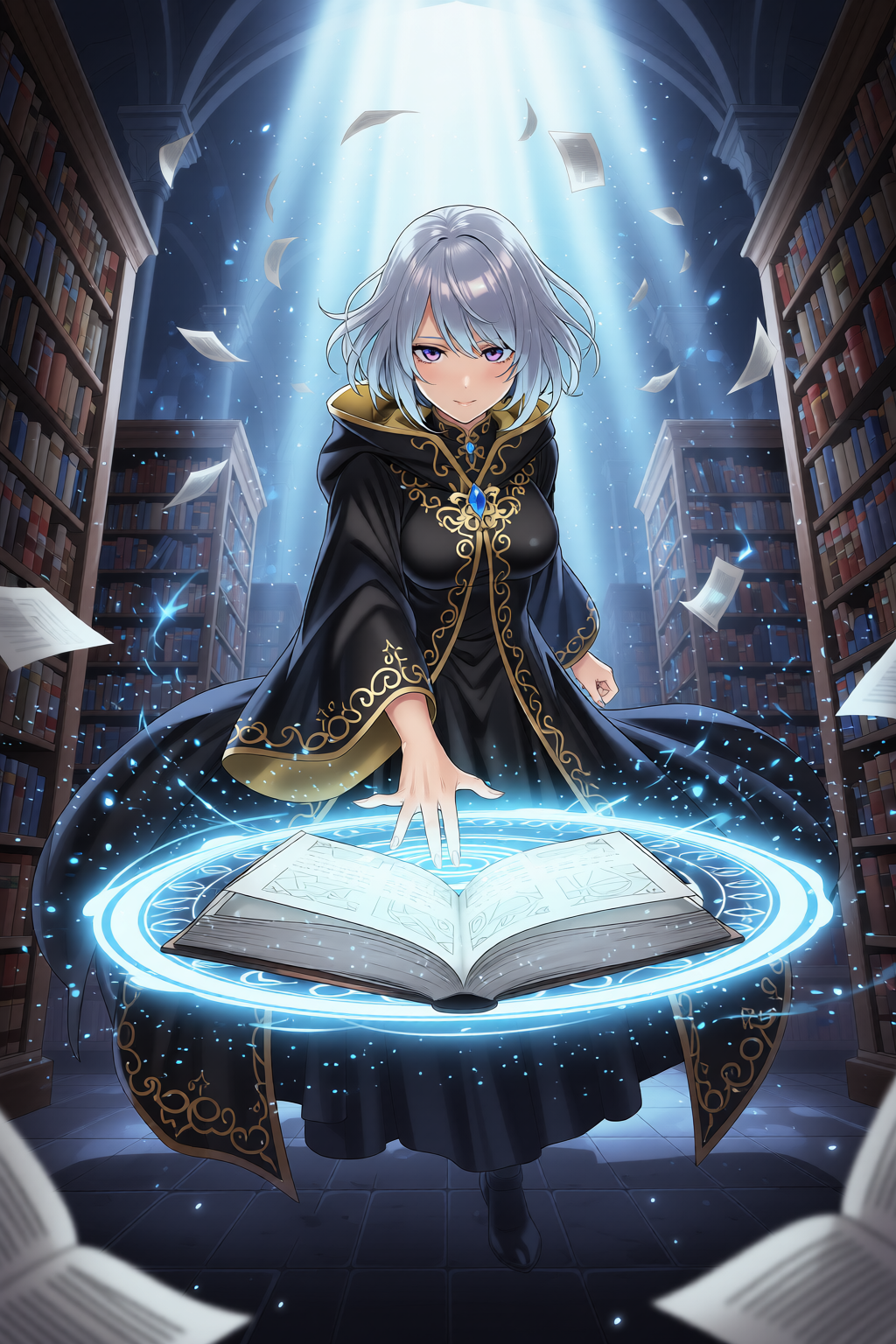シルバーの魔導士 - むぎ茶のAIイラスト