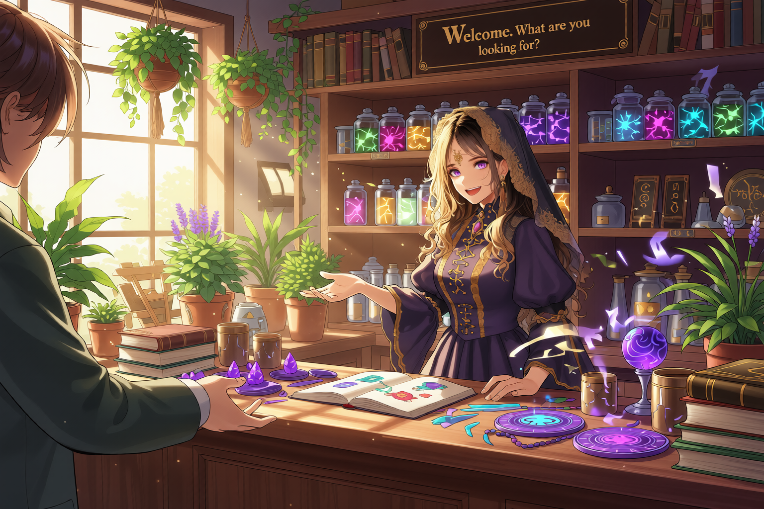 魔法雑貨店の店主 - 魔法雑貨店の店主のAIイラスト